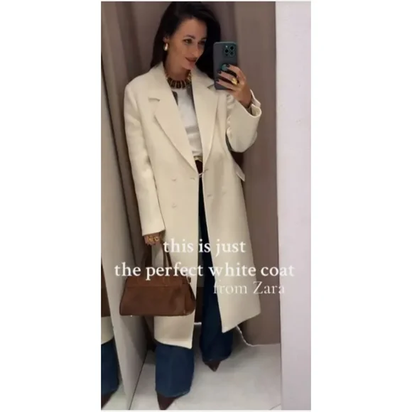 Zara Manteco Coat Wool Blend - Picture 12 of 16